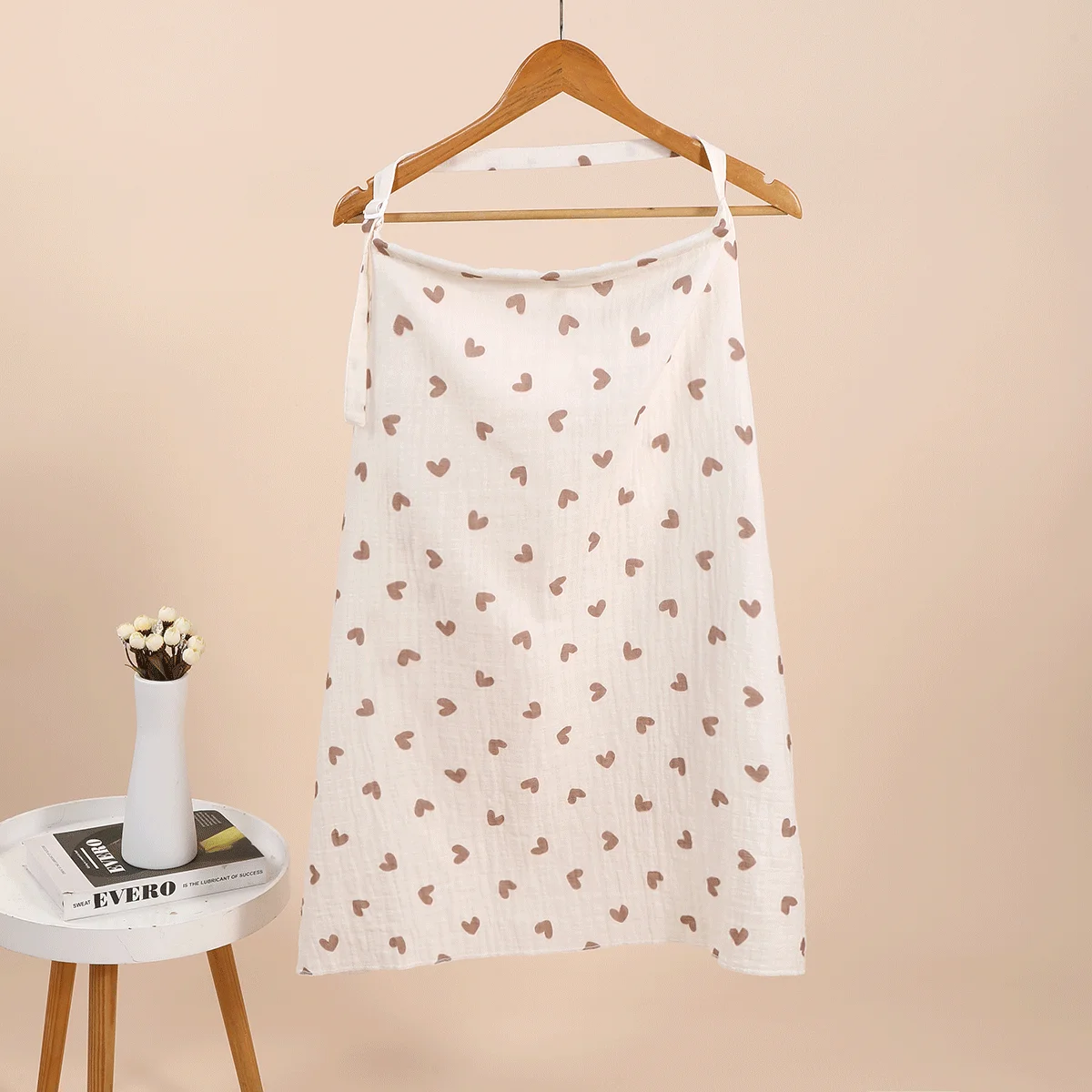 Printed Nursing Cover All Season, Privacy Breastfeeding Cover with Curved Neckline & Soft Pad for Moms