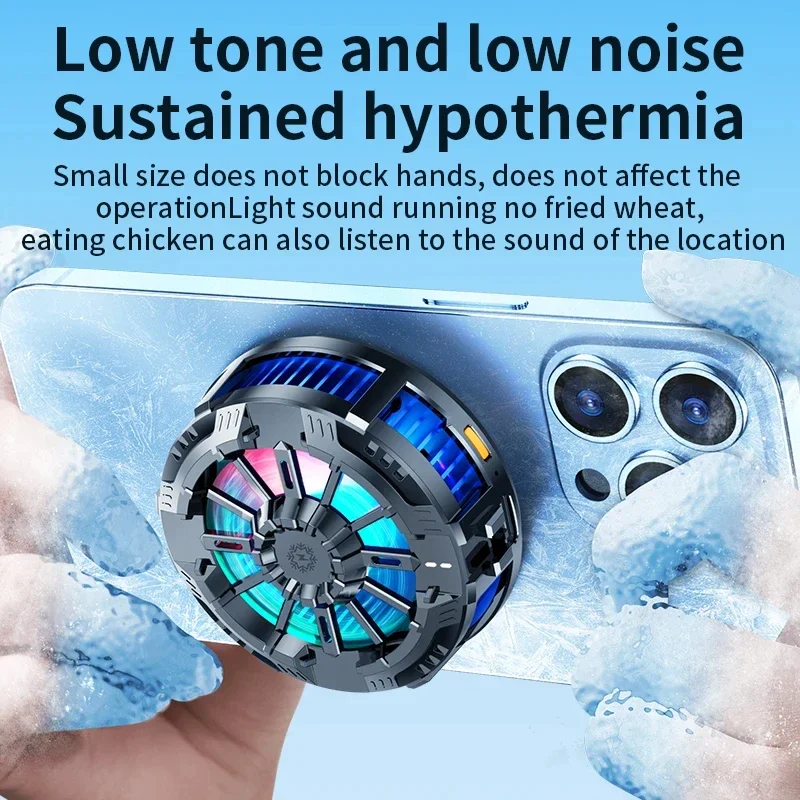 คูลเลอร์โทรศัพท์เกมมือถือหม้อน้ําเล่นเกมแม่เหล็กพร้อมจอแสดงผลดิจิตอล RGB คลิปหลังคูลเลอร์โทรศัพท์มือถือสําหรับ PUBG Live Broadcast