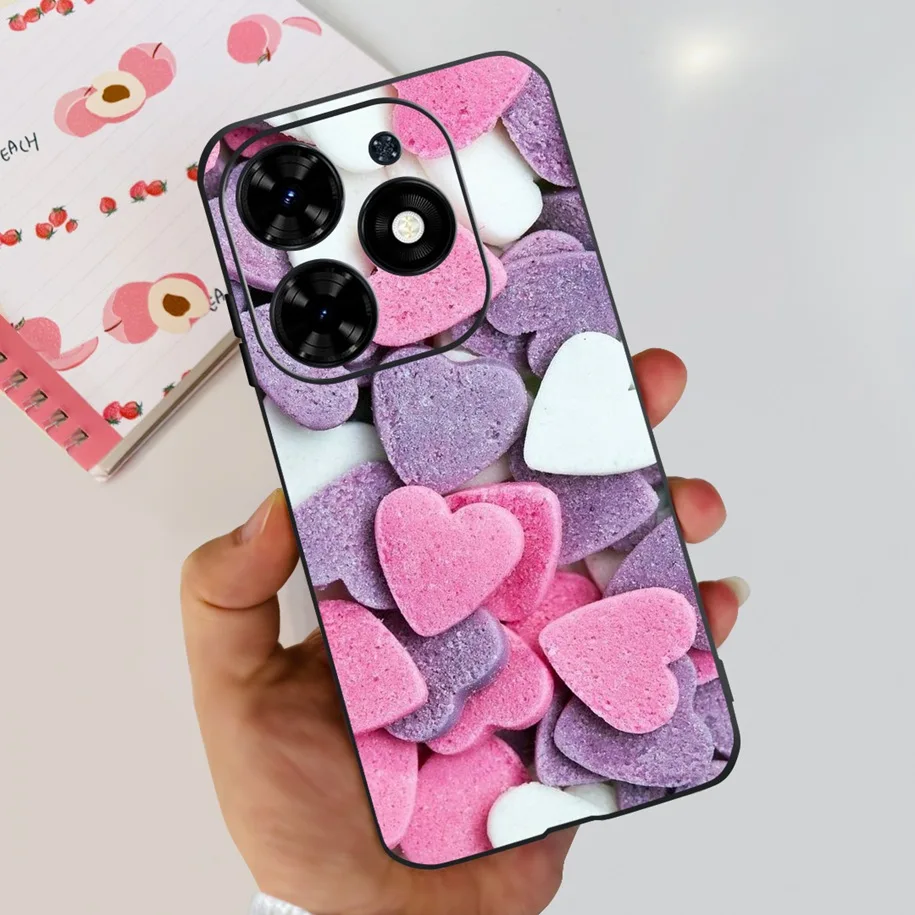 For Tecno Spark Go 2024 Case Popular Flower Astronaut Capa Silicone Soft Cover For Tecno SparkGo 2024 BG6 Shockproof Phone Shell