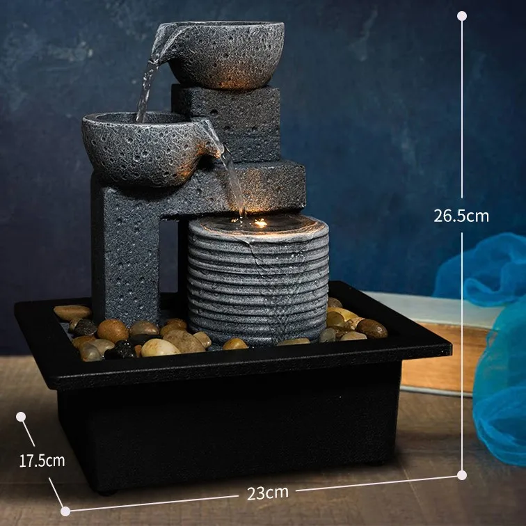 

# Home Decor Office Desktop Decor Tabletop Feng Shui Fountain Indoor Water Fountain Waterfall Resin Crafts Tabletop Water Foun