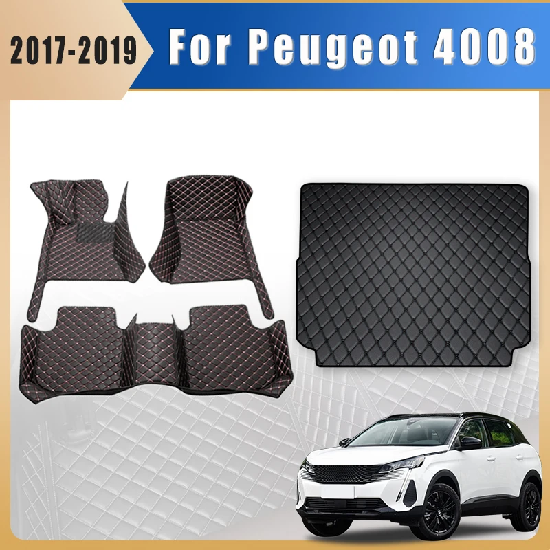 

Автомобильные коврики, ковры в багажник для Peugeot 4008 2017 2018 2019, коврик для ног, автоаксессуары, товары для интерьера, чехлы, детали, водонепроницаемые