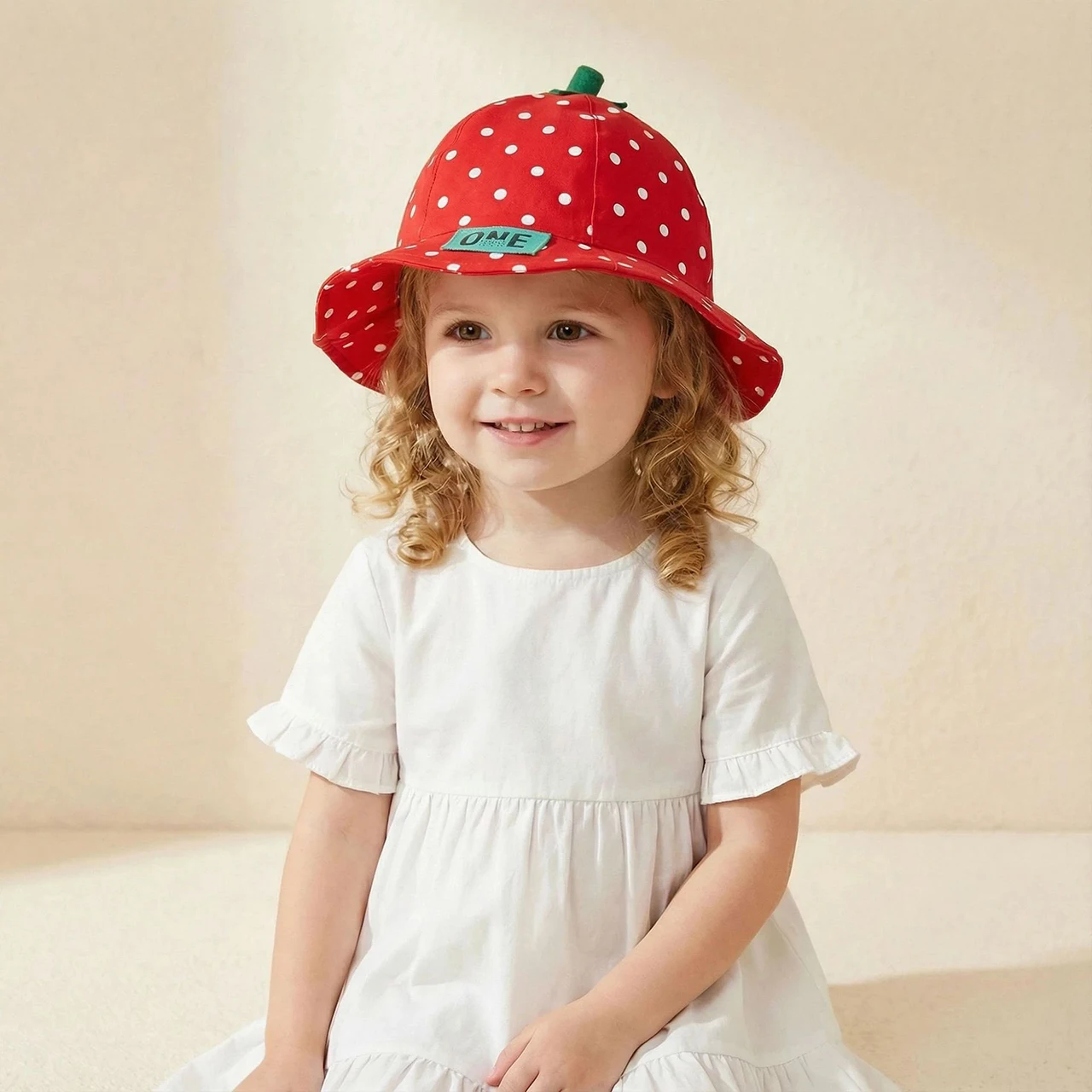 

Children Red Strawberry Fisherman Cap 1-8Year Boy Girl Outdoor Sunshade Visors Wide Brim Basin Caps Cute Cartoon Baby Bucket Hat
