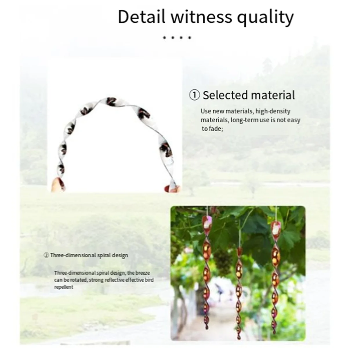 Spiral bird repellent stick30cm Bird Repellent Reflex Startle Stick - Decorative Rotating Control - Keep Birds Away