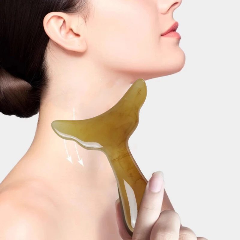 Facial Lifting Resin Guasha Board Scraping Massage Tool For Neck Shoulder Back Meridian Massage Stick