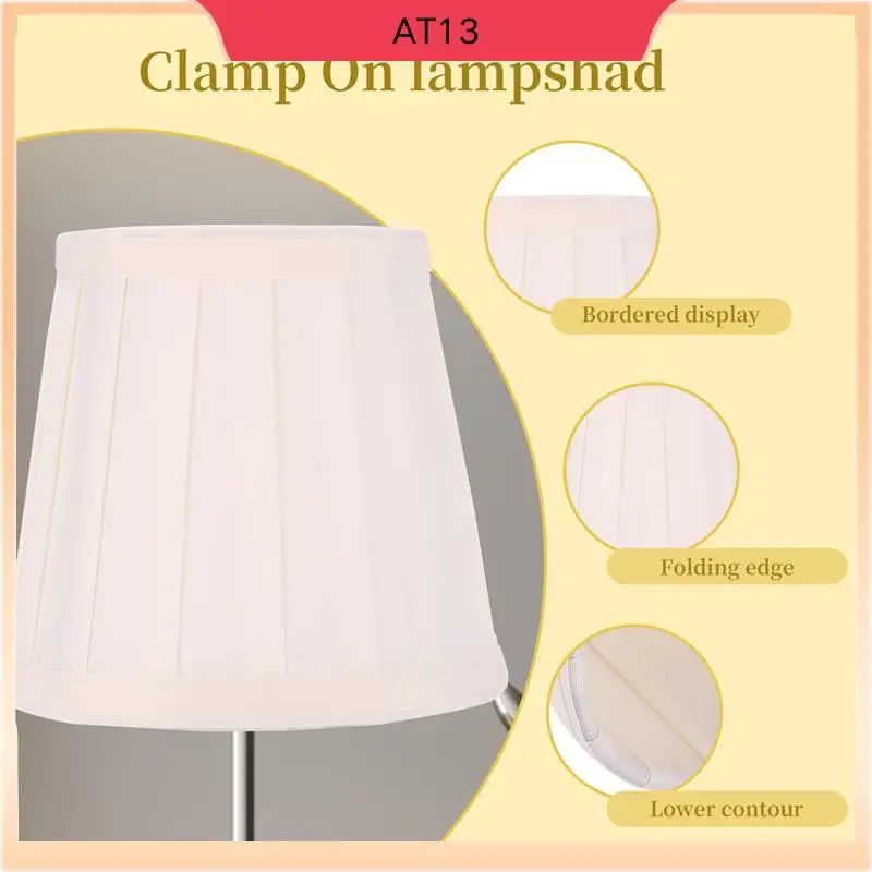 

AT13 Fabric Chandelier Lampshade Holder Clip On Sconce Beside Bed Lamp Hanging Light, Light Yellow