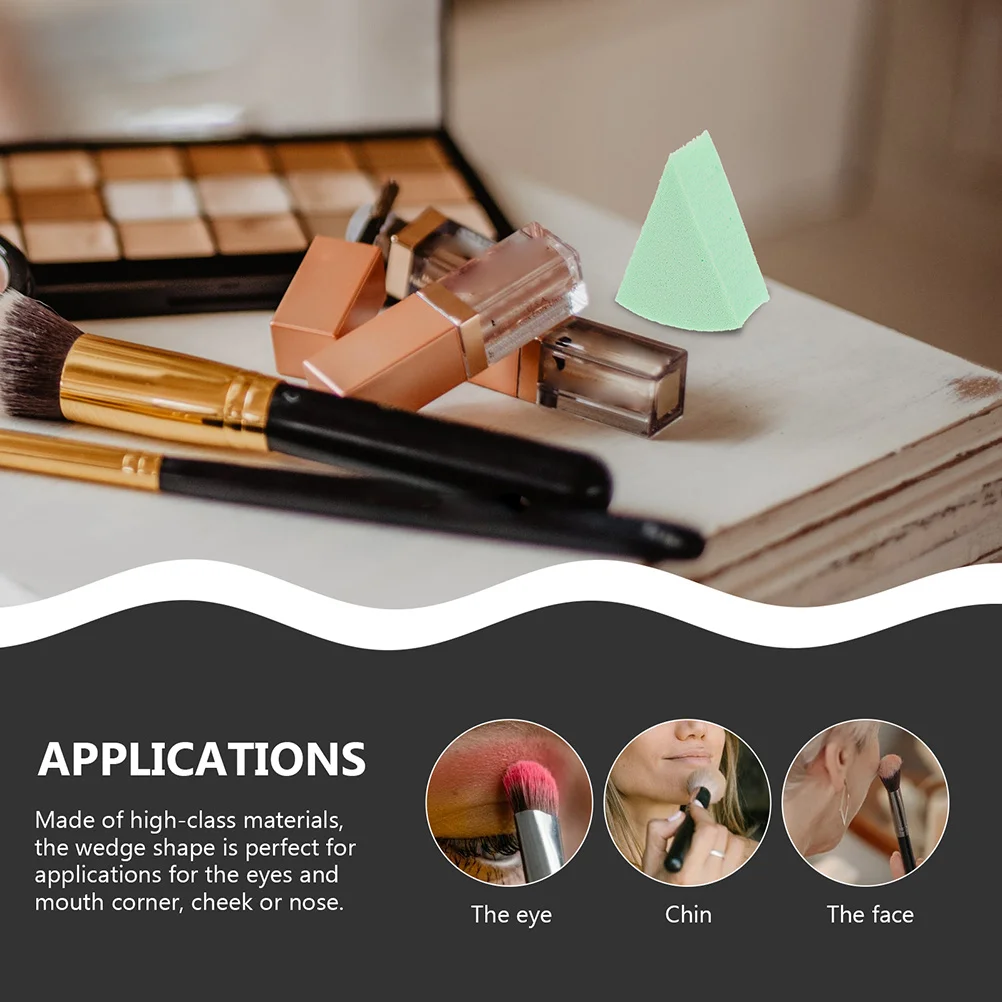 3 Zestawy Trójkątnych Gąbeczek do Makijażu, Do Użytku na Sucho i na Mokro, Aplikator do Podkładu, Korektora, Cieni do Powiek dla Kobiet