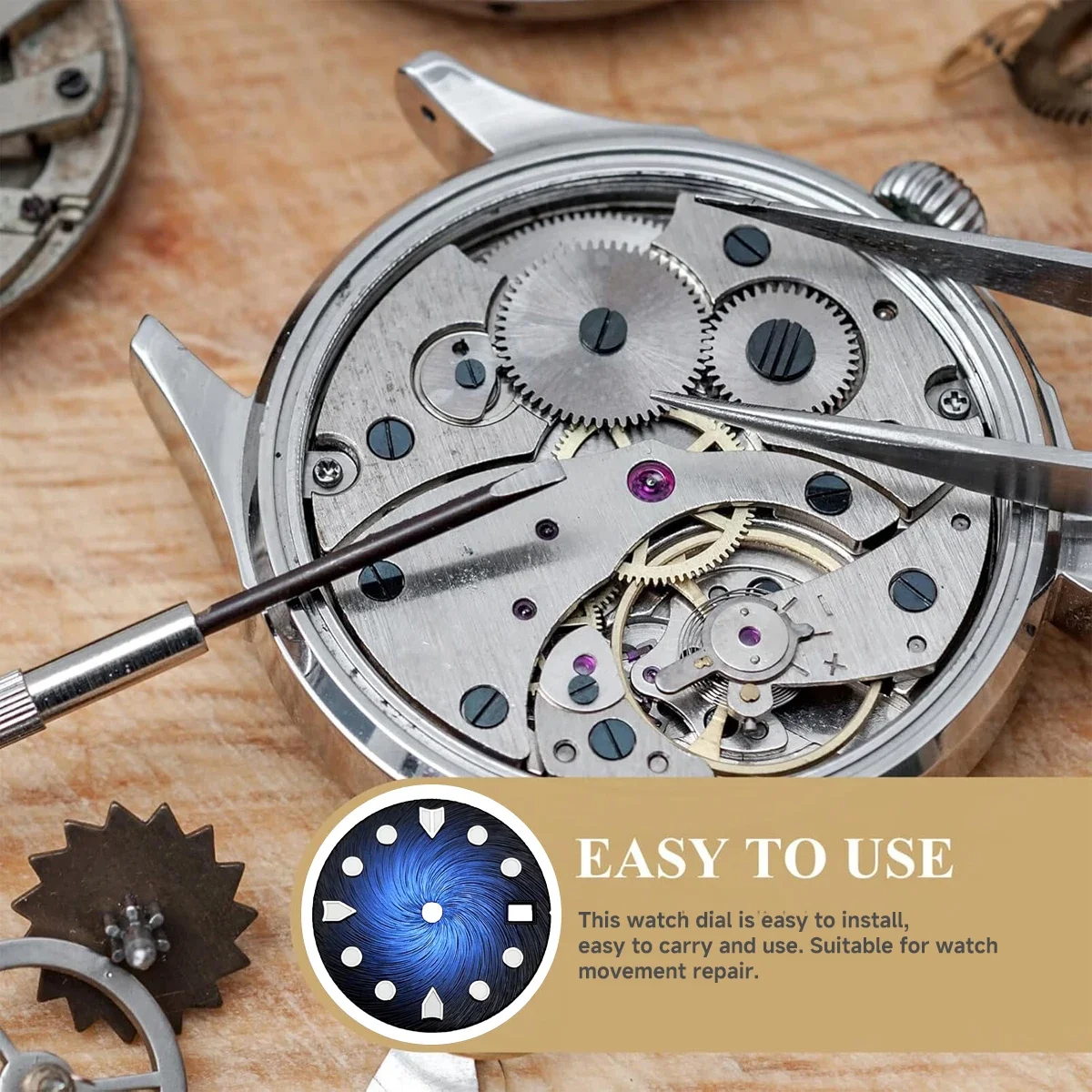 28.5mm Watch Dial For NH35 NH35A Movement Green Luminous Coloured Gradient Dial Fit 3 O'Clock Crown 3.8 O'Clock Crown