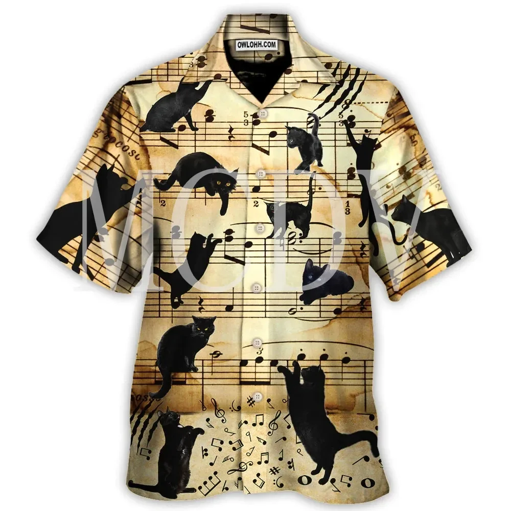 Colourful Cat 3D All Over Printed Hawaiian Shirt Men For Women Casual Breathable Hawaiian Short Sleeve Shirt