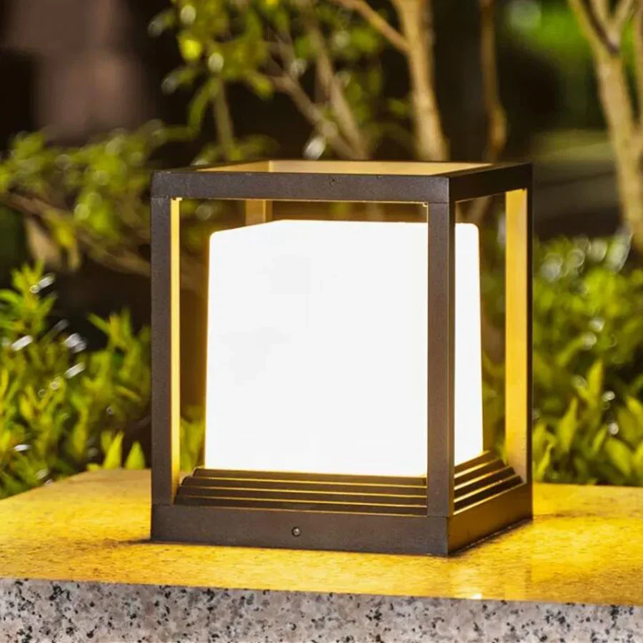 

Outdoor Pillar Light Waterproof Column Light Modern Square Post Light Column Porch Pillar Lamp Aluminum Post Cap Light