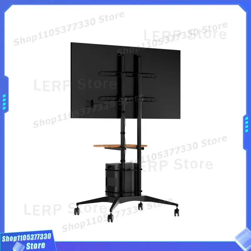 Mobile TV Stand Floor Cart with Wheels Height Adjustable LCD Monitor Mount Bracket DVD Shelf Storage Rack for Living Room