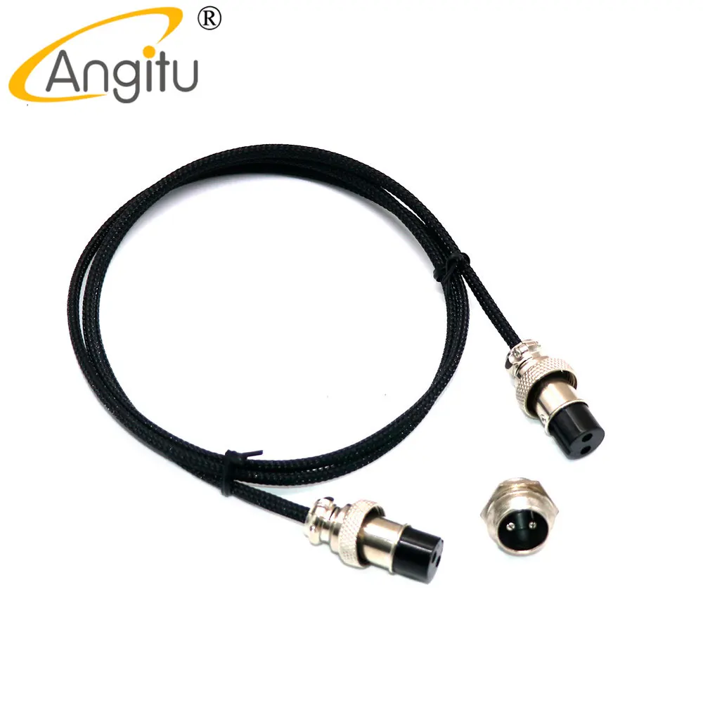 Angitu Audiophile DIY Silver Plated 1M GX16 2Pin Female to GX16 2Pin+Free Male Core Power Supply Cable