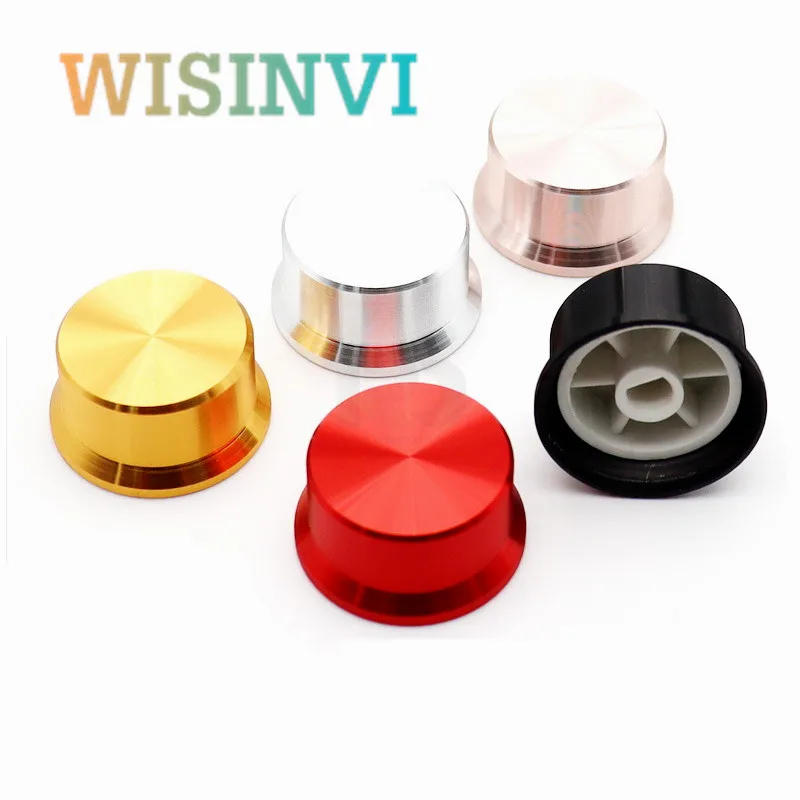 2PCS Aluminum Half Shaft Knob Diameter 30mm Height 15mm Potentiometer Encoder Knob D-Shaped Inner Hole 6mm