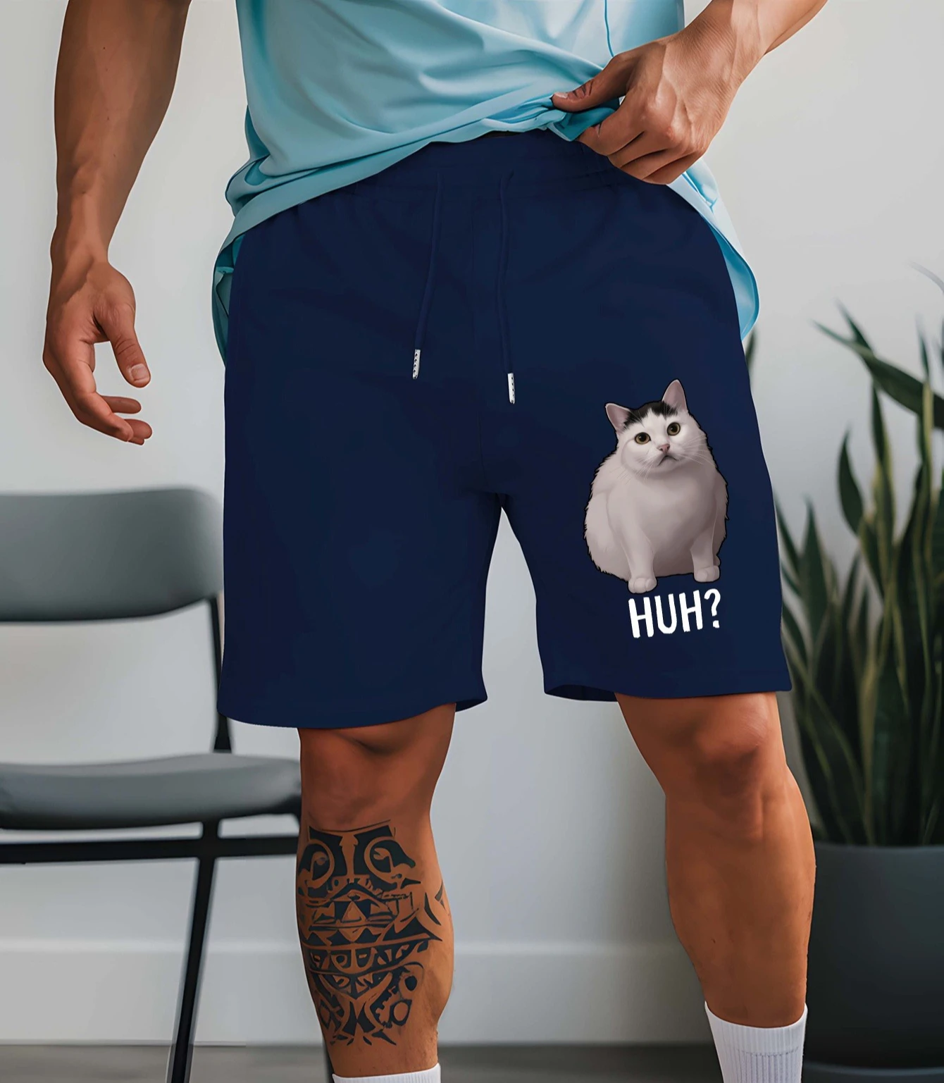 

Мужские повседневные летние шорты с принтом "Hey" Кошка идеально подходит для пляжного отдыха и активного времяпровождения на природе