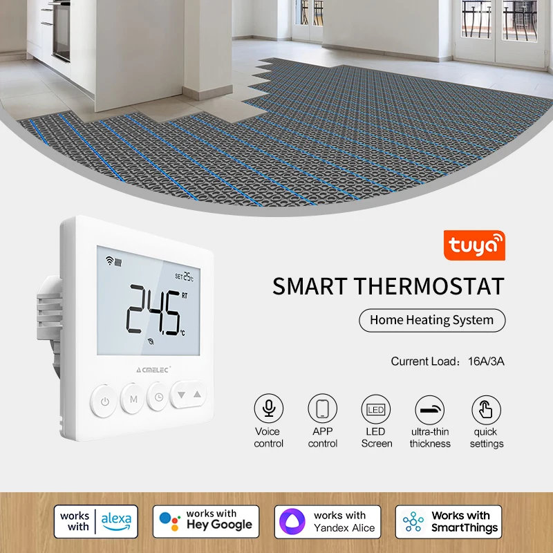 Fabricante de China barato OEM ODM Tuya Wifi inteligente termostato de calefacción de suelo de agua eléctrica termostato LCD de calefacción de caldera de Gas