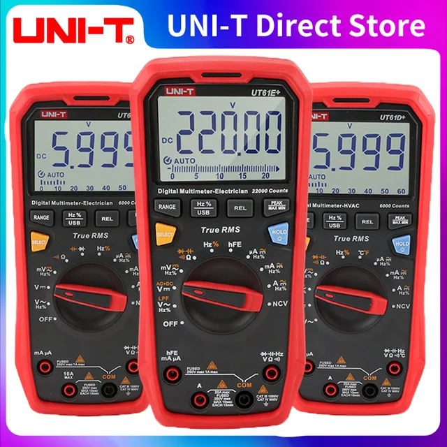 Multimetr UNI-T UT61B+ UT61D+ UT61E+ Cyfrowy profesjonalny tester napięcia i prądu Amperomierz Woltomierz Multimetr