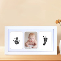 Newborn Baby DIY Hand And Footprint Kit Ink Pads Photo Frame Handprint Toddlers Souvenir Accessories Safe Clean Baby Shower Gift