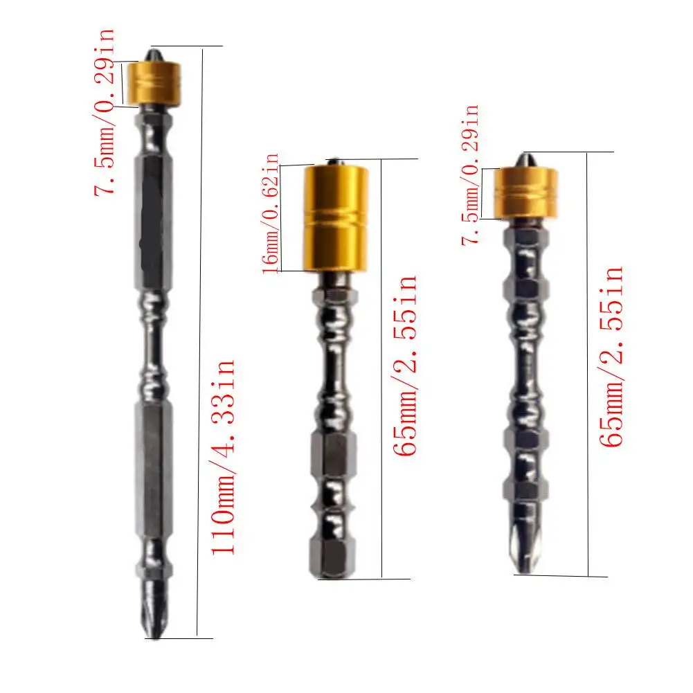 แม่เหล็ก65/110มม.สกรูหัวแฉกบิตเดี่ยว/คู่ไขควงไขควง Phillips Screw Driver