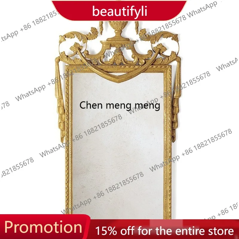 X188 American makeup mirror wall hanging home living room light luxury dressing mirror retro art decorative mirror
