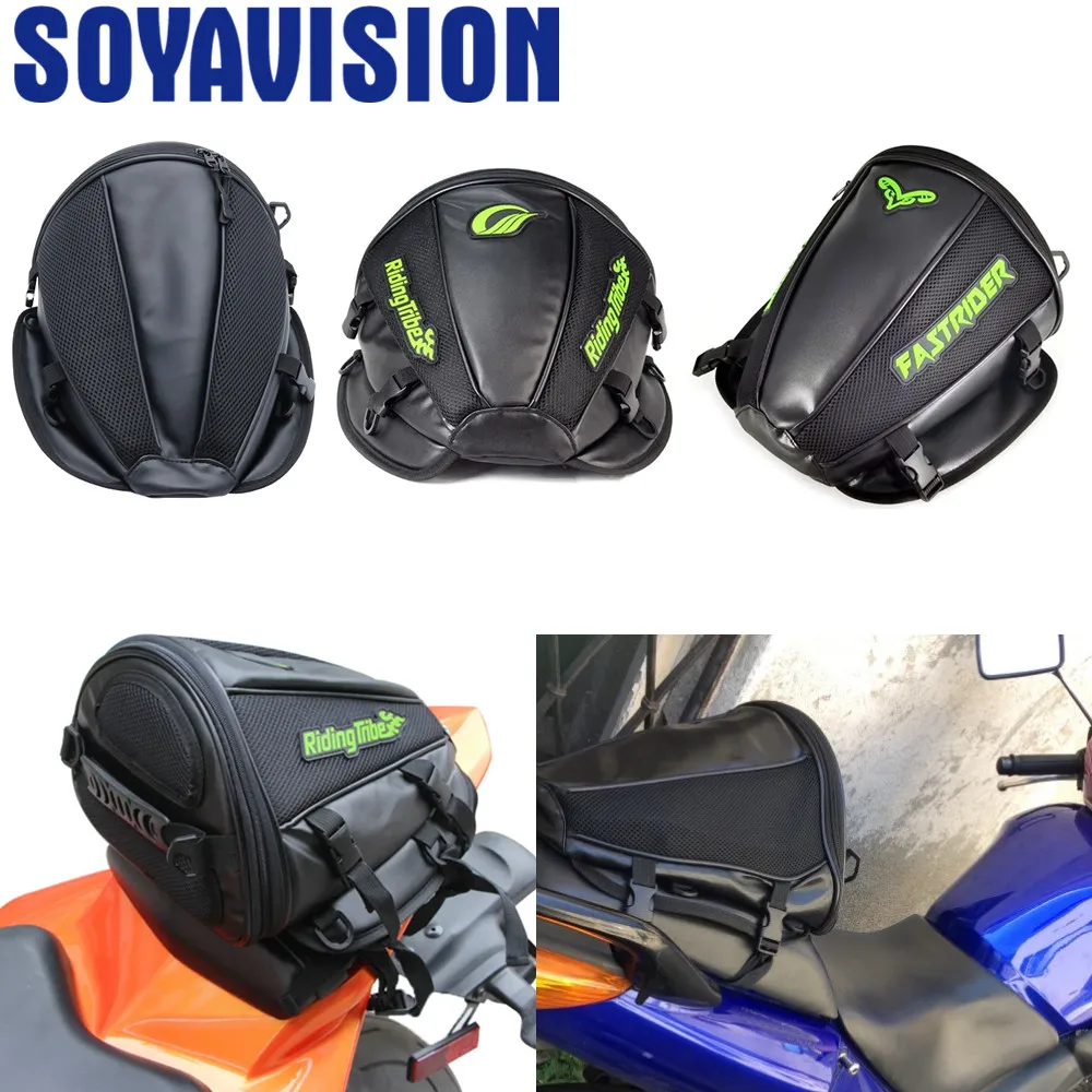 

Black Motorcycle Tail Bag Motorbike Fuel Tank Rear Seat Bag Multi-functional Bag Rider Backpack for BMW Honda Kawasaki Suzuki