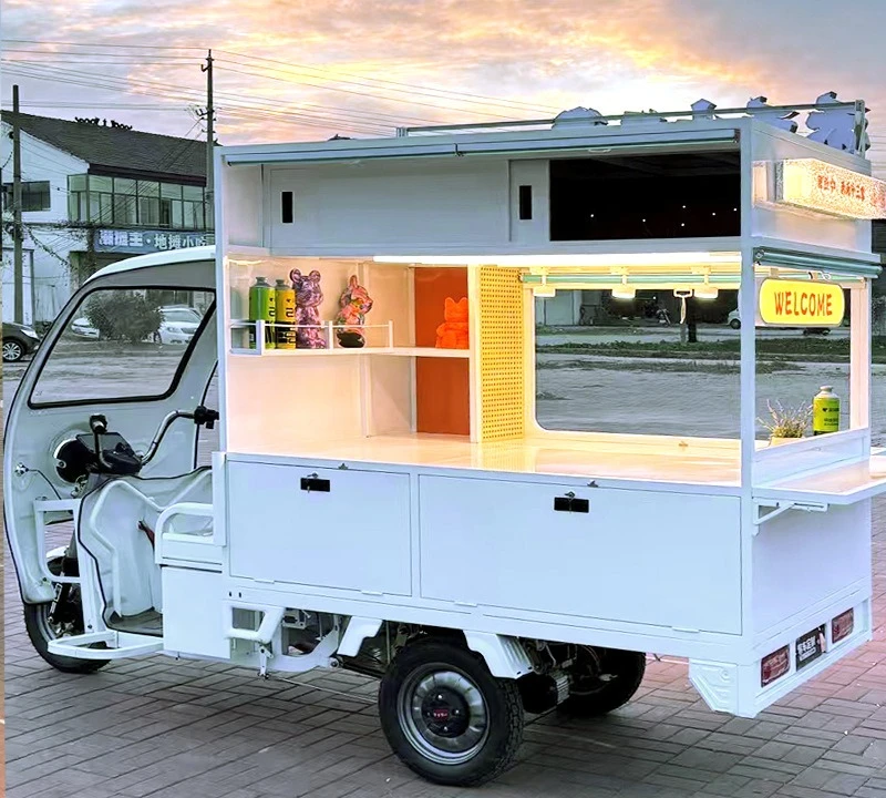Dreirädrige Stände, spezielle Snack-Trucks, Grill-Kaltgetränke, multifunktionale Imbisswagen auf dem Nachtmarkt