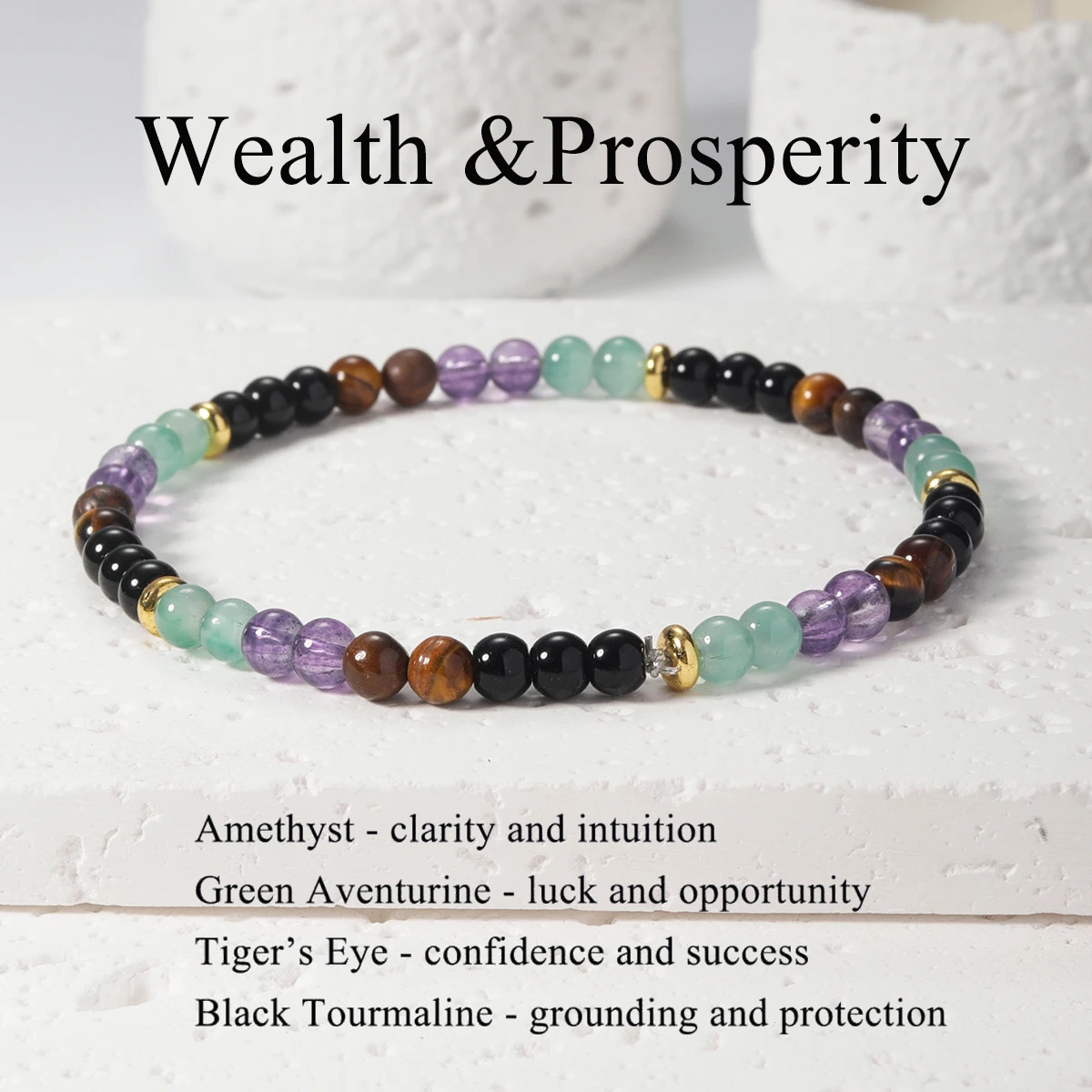 Nueva Pulsera de Piedras Naturales Mixtas, Cuarzo, Ojo de Gato, Jade y Aguamarina, Brazalete Elástico, Regalo de Joyería Unisex