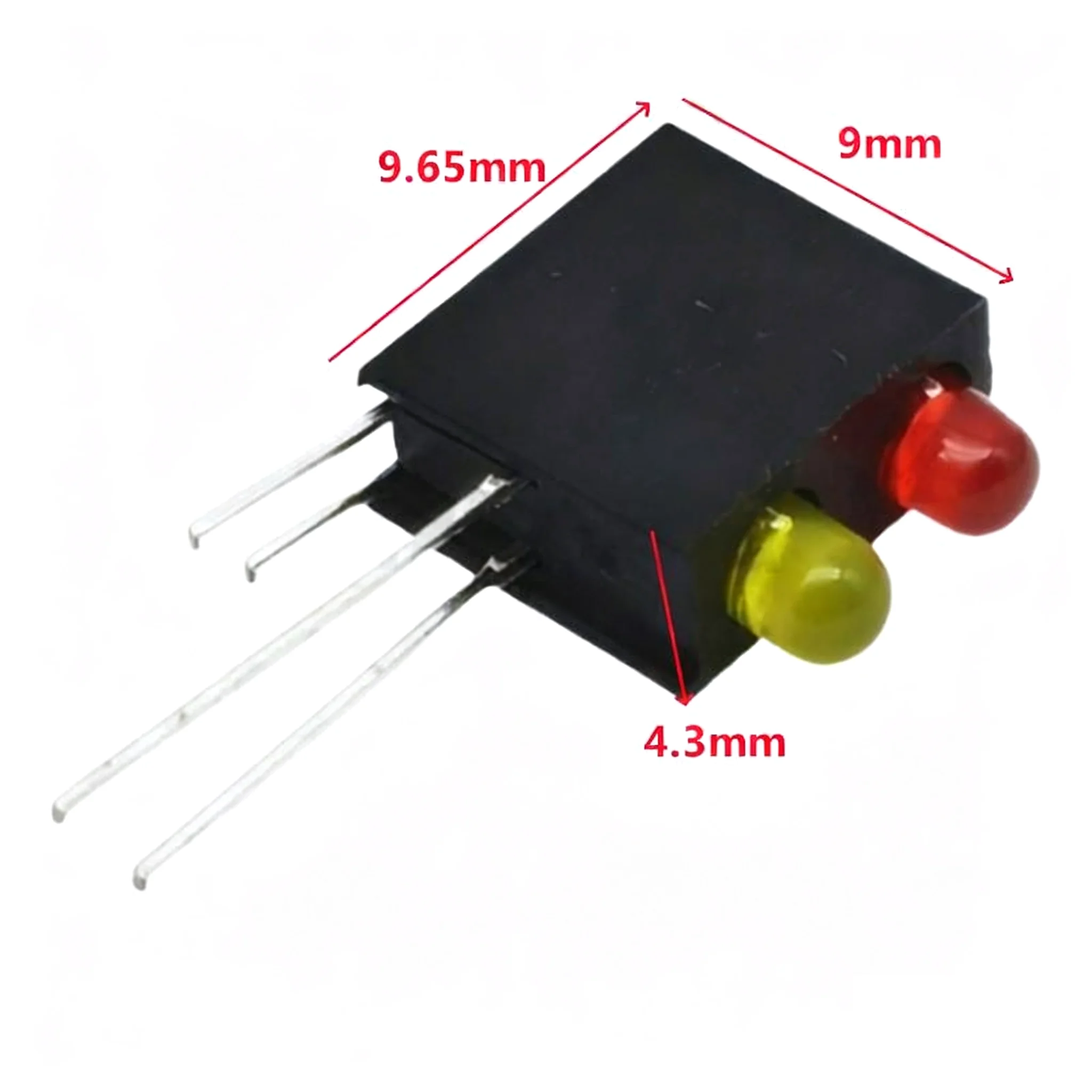 Dual-Hole F3MM LED Lamp Holder With 90-Degree Curved Feet PCB Fixed Seat F3 Indicator LED Lamp Holder With 2-Hole Lamp Holder