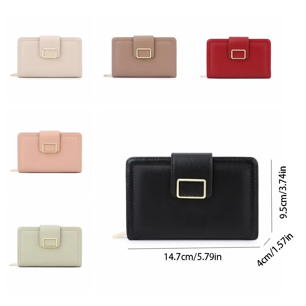Korean Style PU Multiple Card Positions Wallet Minimalist Ultra Slim Handheld Bag Exquisit Solid Color Coin Purse Daily Carry