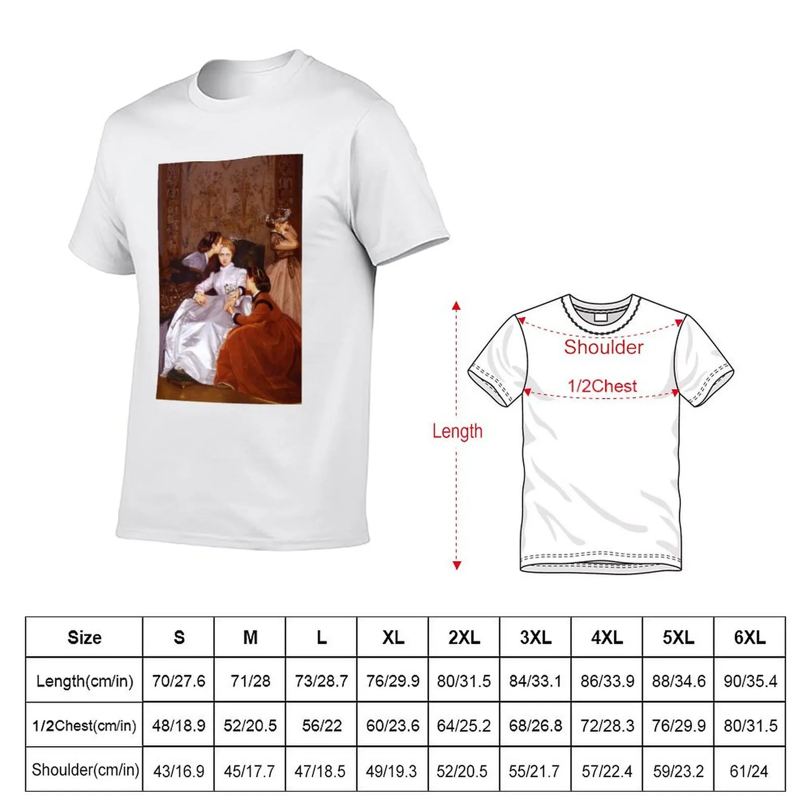 The Hesitant Fiancée by Auguste Toulmouche T-Shirt Big Size Short Sleeve Casual Top
