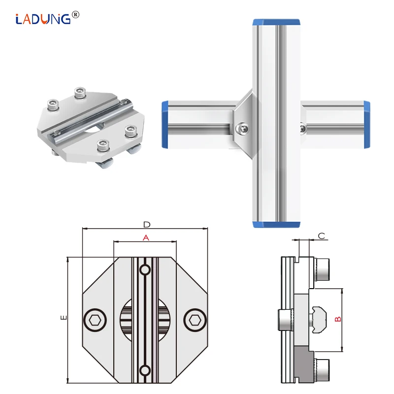 Made in china stents Moudule Cross Mounting Bracket For Profiles EOAT accessory CMB-2525