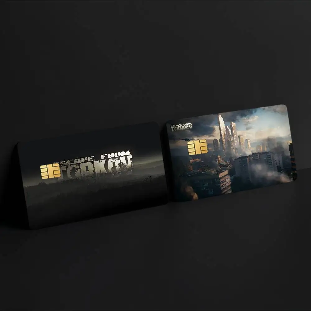 E-الهروب من T-Tarkov 1 مجموعة من 4 قطعة بطاقة الائتمان ملصقات الجلد لبطاقة البنك VISA ملصق مضاد للمياه المضادة للخدش النساء هدية