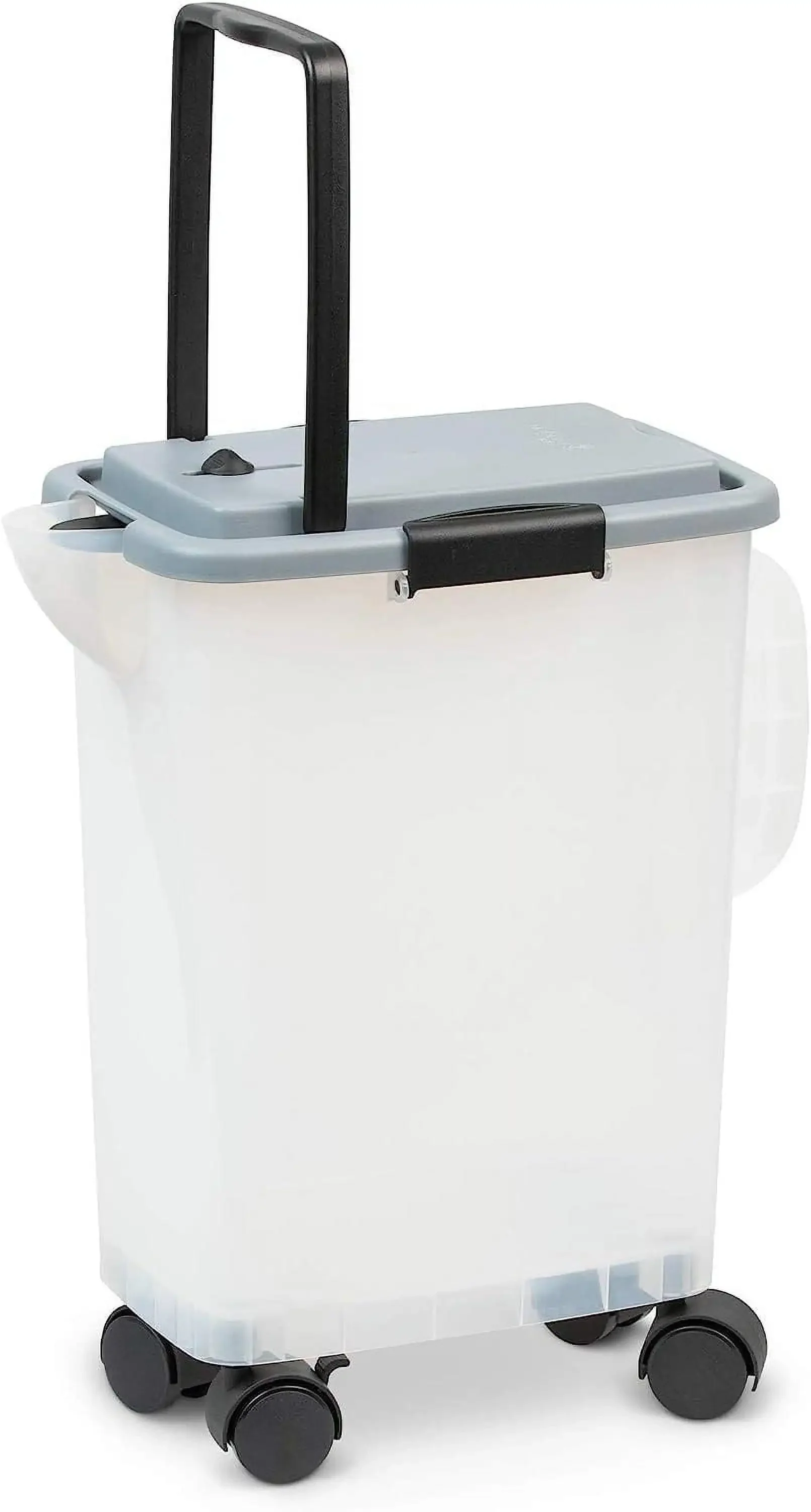 

Portable Cat Litter Storage Bin Container with Wheels, For Dry Cat and Dog Pet Foods, Holds Up To 25 lb/10 Gallons, White