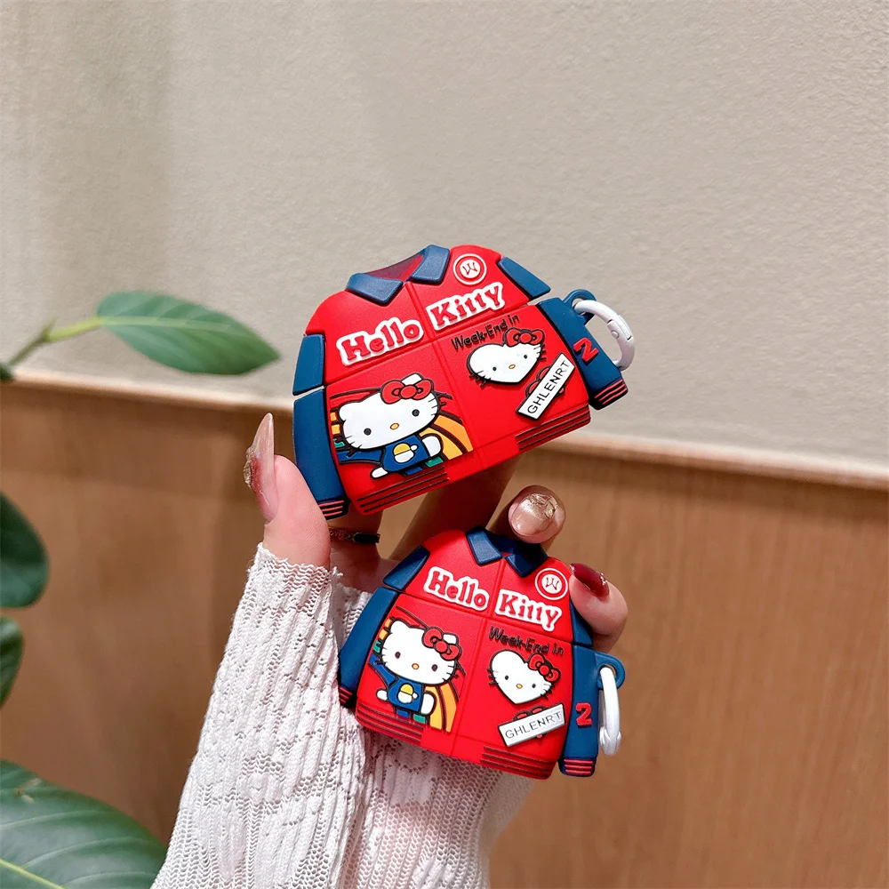

Cute Hellokitty 3D Earphone Case Cover for Airpods 4 3 Pro 2 Pro 3 Cover Silicone Kawaii Headhone Charging Cases Funda For Pro3