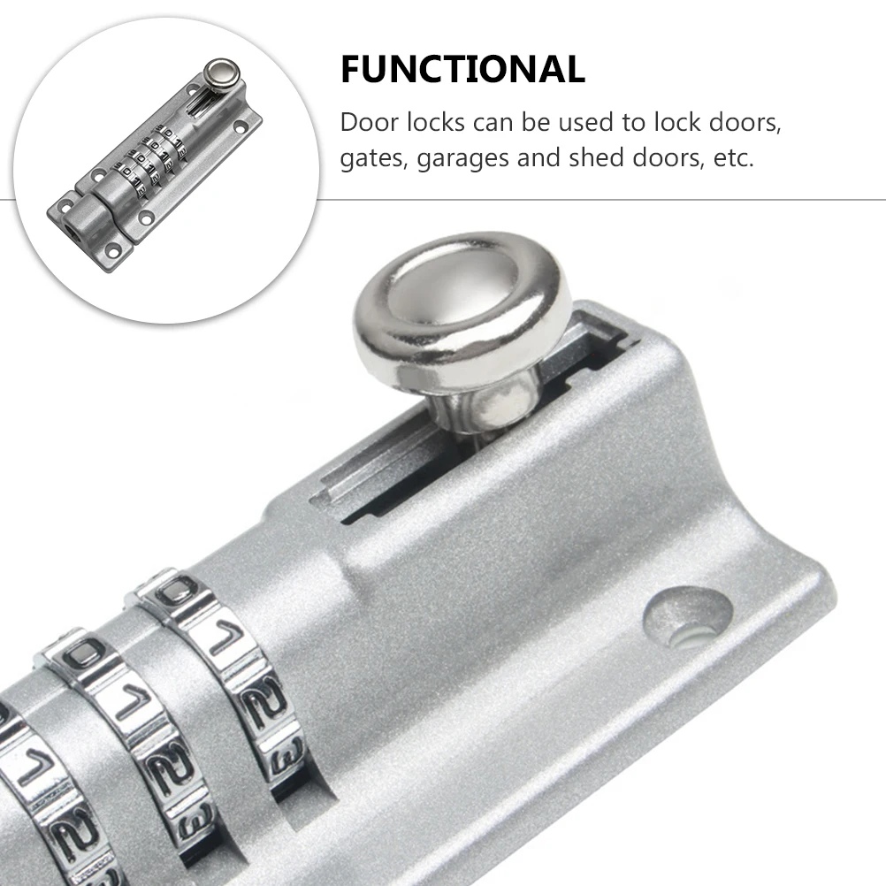 

1Pcs Keyless Password Door Security Sliding Latch Lock Zinc Alloy Home Safety Door Bolts Latch Gate Safety Lock