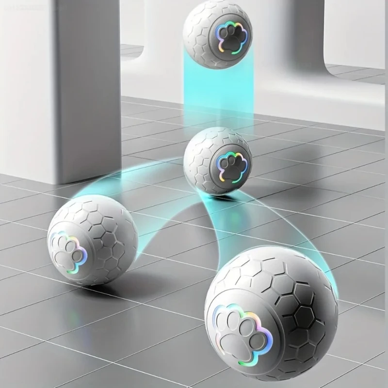 Smart Dog Toy Ball Electronic Pet Toy Ball Automatic Bouncing Rolling with RGB Light Help Relieve Boredom Kitten Auto Moving