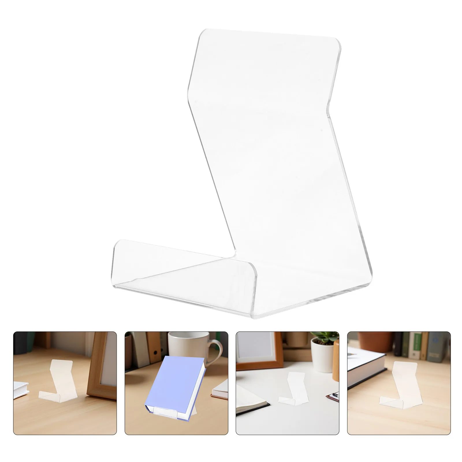 6Pcs Clear Acrylic Easel Display Stand Sturdy Base for Book Plate Record Album Holder Acrylic Plate Display Holder