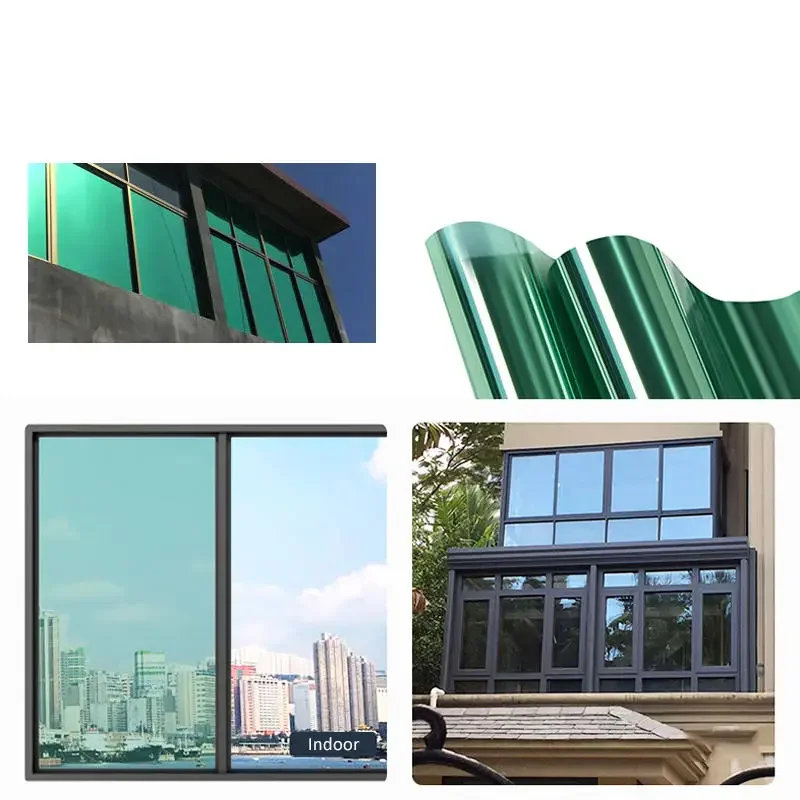 House Window Privacy Film Adhesive Vinyl Mirror Foil One-Way Screen Tint Stickers UV Protection Car Glass Anti-Looking view 5