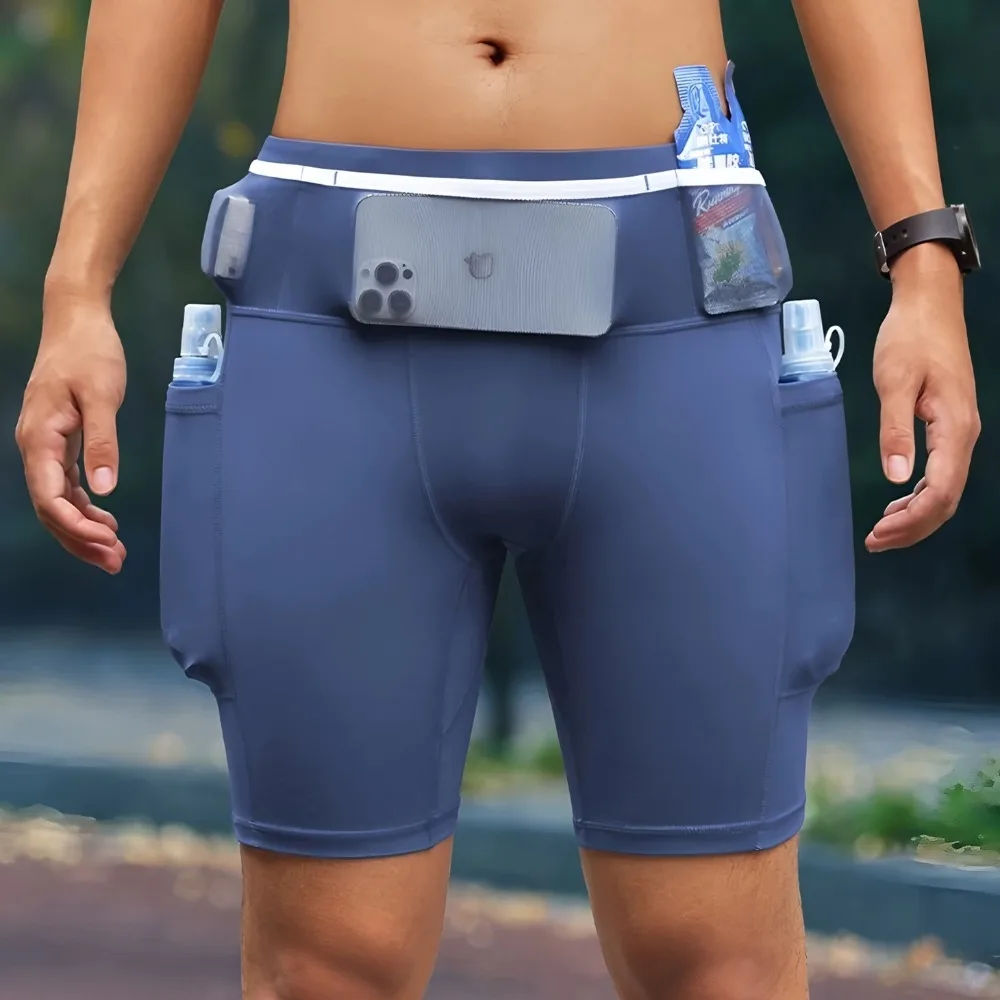 HOT Men's 3.0 Multipocket Compression Quick Dry Shorts for Summer Marathon Running Jogging Cycling Fitness Exercise Tight Fit