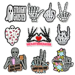 Skeleton Shoe Charms Pin for Crocs Accessories Charms Clogs Bubble Slides Sandals PVC Shoe Decorations Gifts