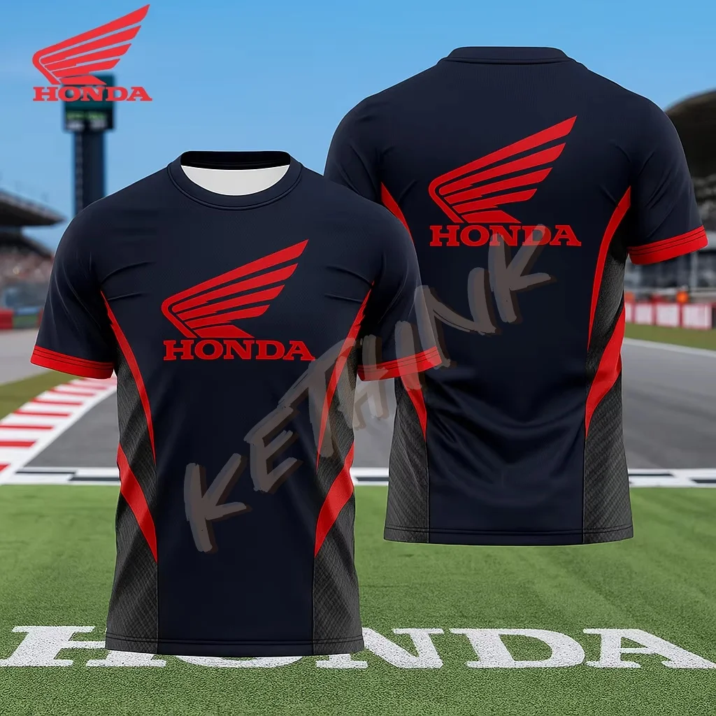 تي شيرت Honda Racing سريع الجفاف وجيد التهوية للرجال، ملابس رياضية صيفية لراكبي الدراجات النارية وأكمام قصيرة وخفيفة الوزن للاستخدام في الهواء الطلق #3