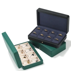 Multi color leather jewelry storage box, ring display box, high-end leather necklace storage box, handmade jewelry box