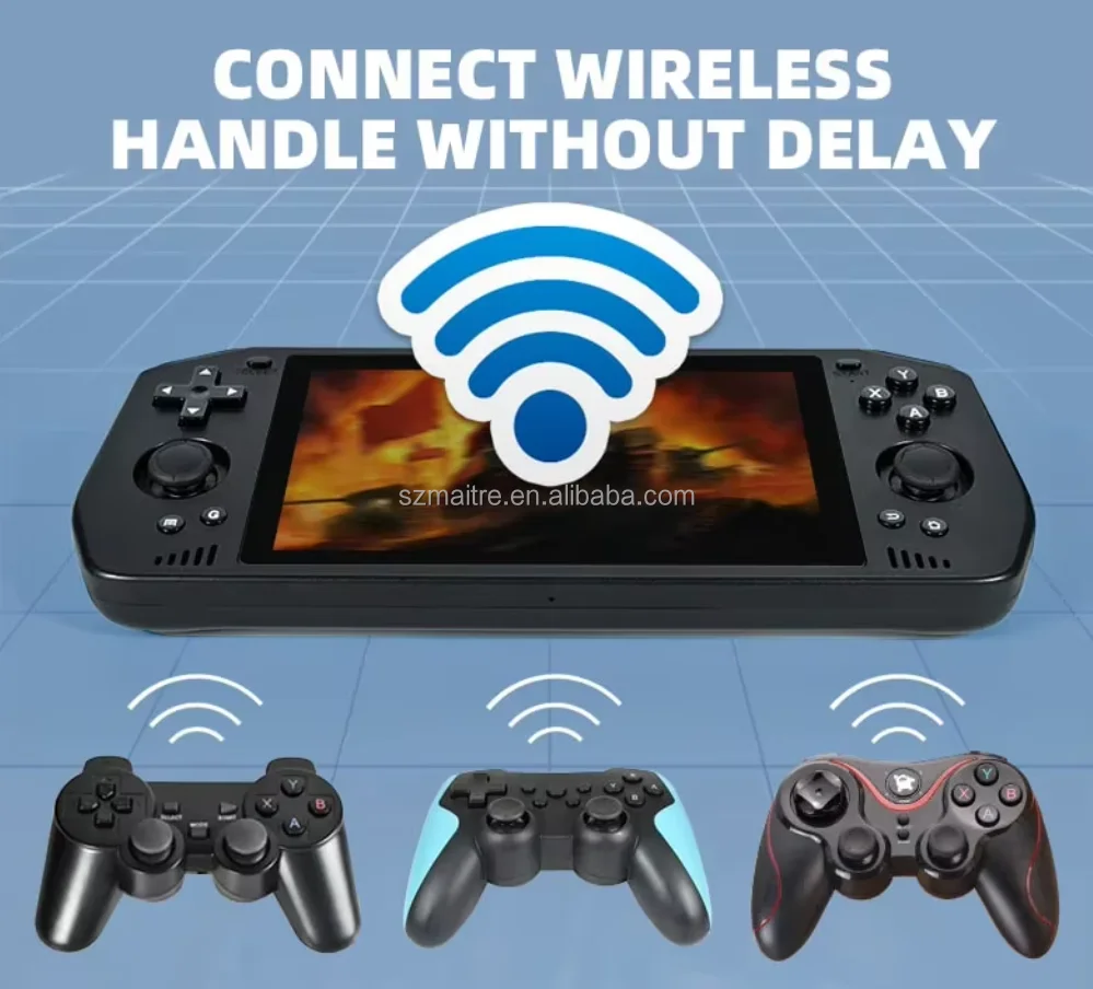 Powkiddy X28 Pemutar Video Game Mini Pengendali Game Rocker 3D Konsol Game Android Klasik Nirkabel Kontrol Sentuh 5.5 Inci