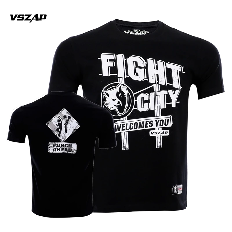 

VSZAP Men Women Rash Guard Short Sleeve MMA T Shirt Muay Thai Shirts Kickboxing Jersey Sanda Fight Boxing Clothing Sport Wear