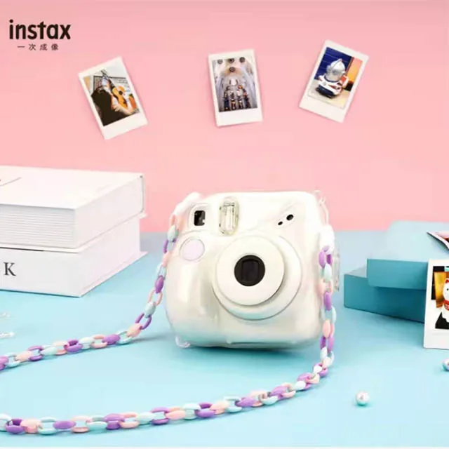 Fujifilm Instax Mini 7+ Instant Camera Film Cam Auto-focusing Wrist Strap Birthday Christmas for Girl New Year Festival Gift as