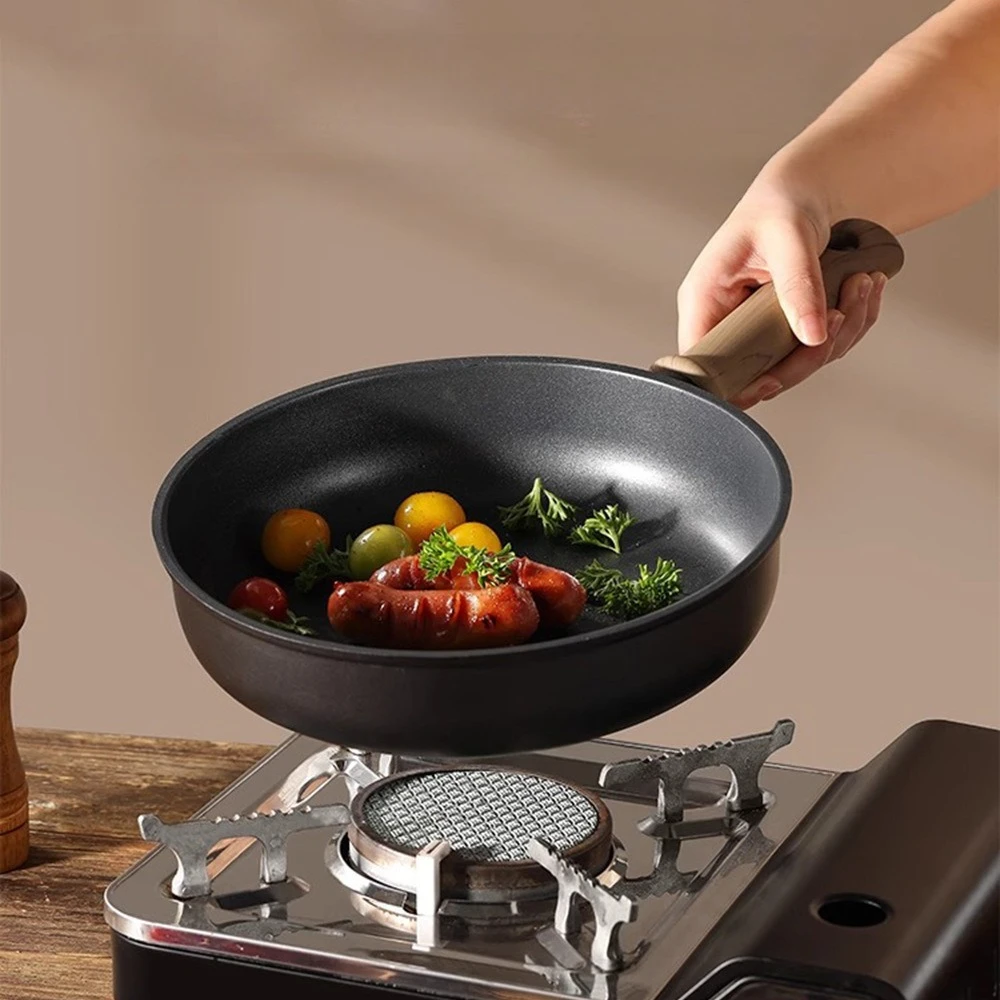 Multi Functional Titanium Skillet Non Coating Flat Pan Light Cooking Pot Home Use for Steak Egg Breakfast Kitchen Preparation