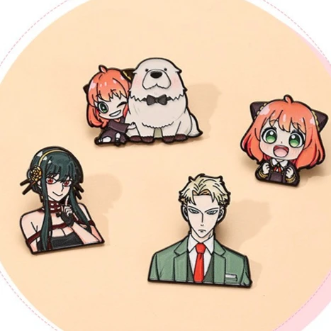 Spy Family Cartoon Brooch Cute Anya Joel Lloyd Anime Cartoon Peripheral Cartoon Badge Backpack Hat Jewelry Accessories Gift image 3