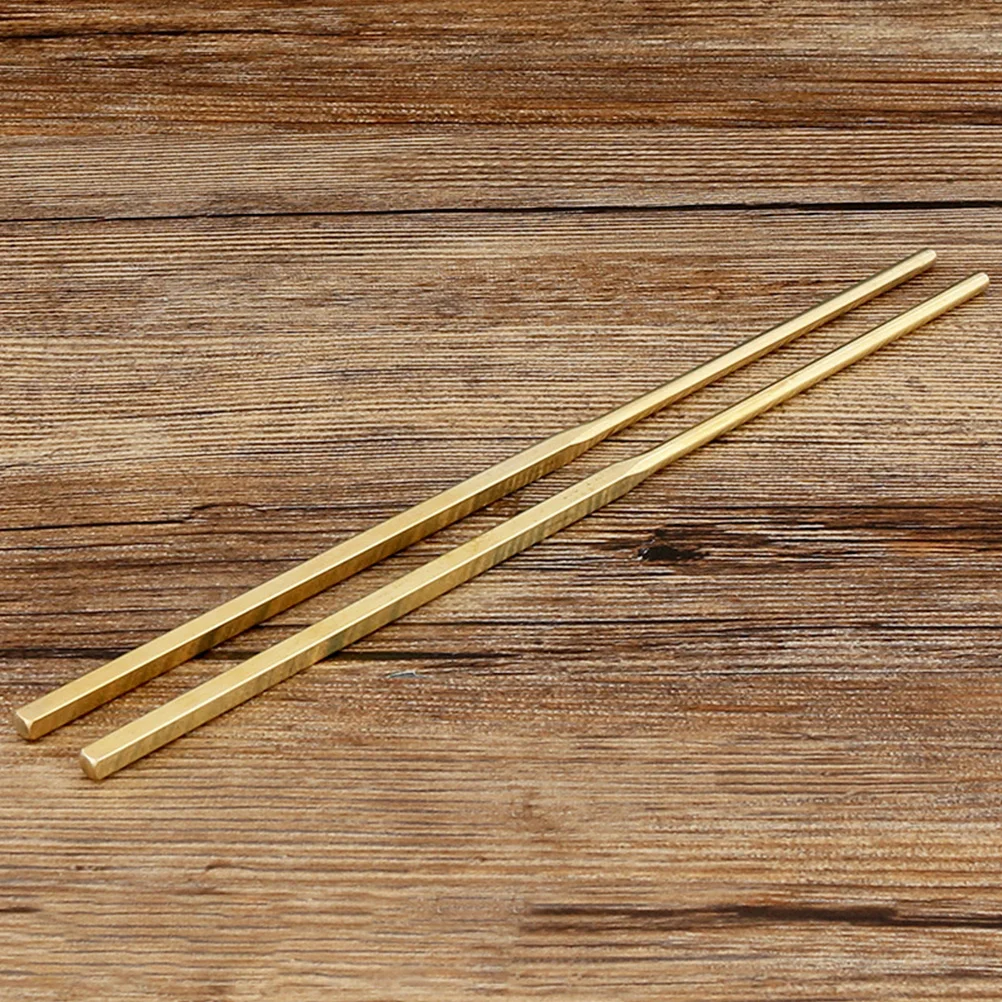 

Solid Copper Square Chopsticks 1 Pair Sacrificial Golden Decorative Kitchen Tools Accessories Portable Lightweight Storage