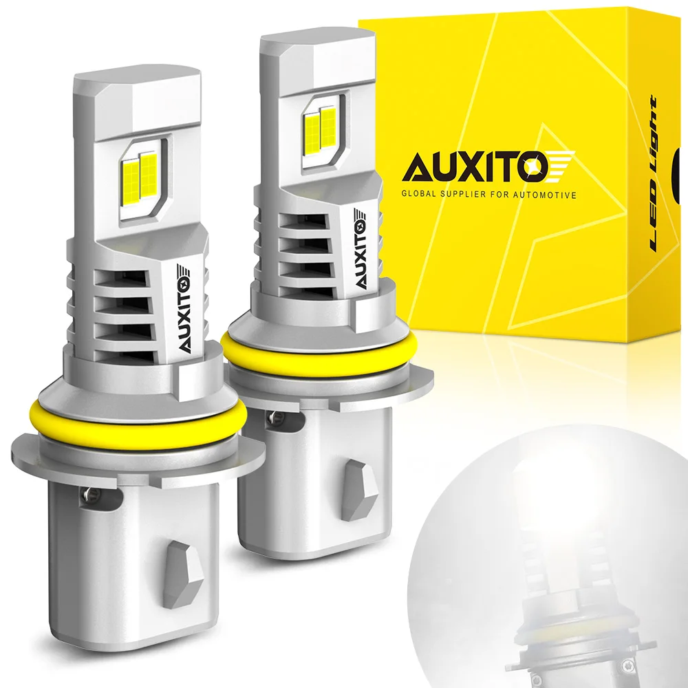 

AUXITO 2x9007 HB5 Светодиодные лампы для передней фары автомобиля Лампа 6500K Белый Canbus с высоким лучом DRL с охлаждающим вентилятором Супер яркий
