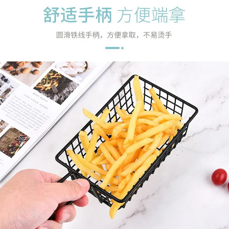 Iron Kitchen Tool Set for Baking and Snack Serving Featuring Mini Fry Basket Design Ideal for Western Cuisine Presentation Gift