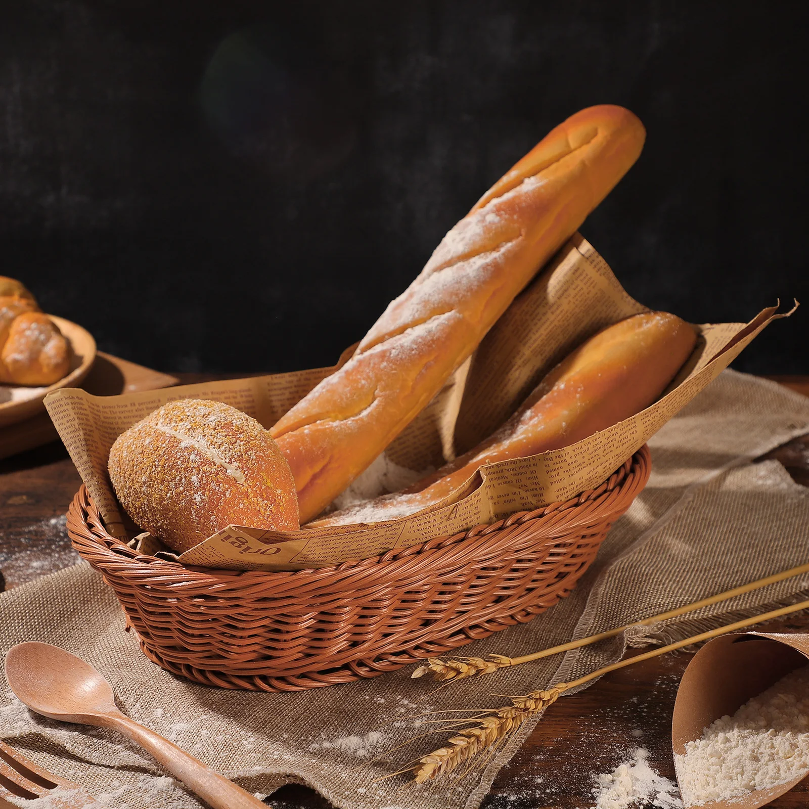 

1Pcs Retro Storage Basket for Home Fruit Bread Snacks Organization Natural Rustic Style Food Sundries Vegetable Organizer Basket