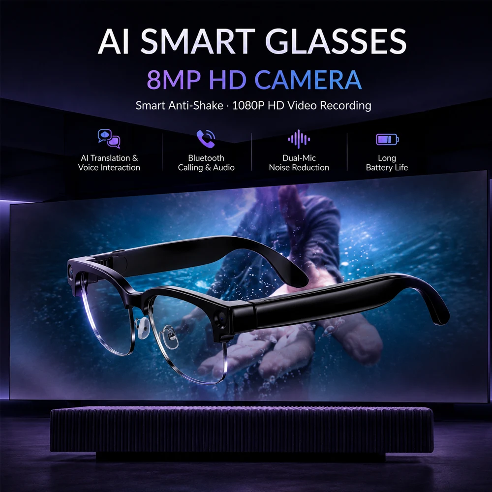Audio Music Recognition - Kacamata Pintar Terjemahan AI 4K Kamera